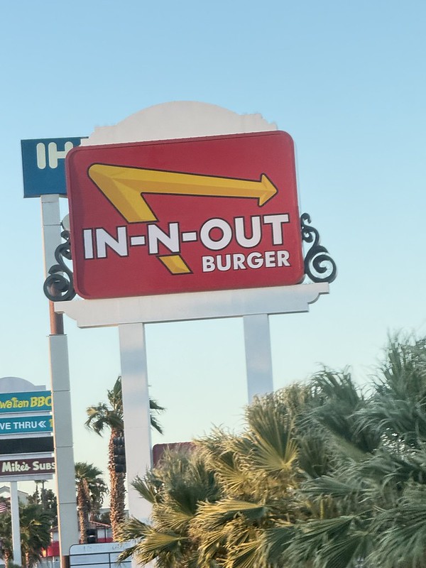 In-N-Out Burger logo signboard