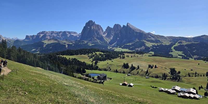 We Ride the Cable Car up to the Alpe di Siusi  Altopiano (High Plateau) - Ortisei, Val Gardena, Dolomites, Italy