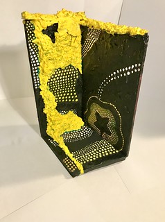abstract sculpture a cosmic model of the collision of two universes or brans - one chaotic slime mould-like one and one 