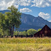 The barn with afternoon clouds