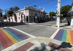 Pride Flag Intersection on Duval Street (Key West, Florida)