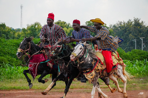 Racing horsemen in Sokodé