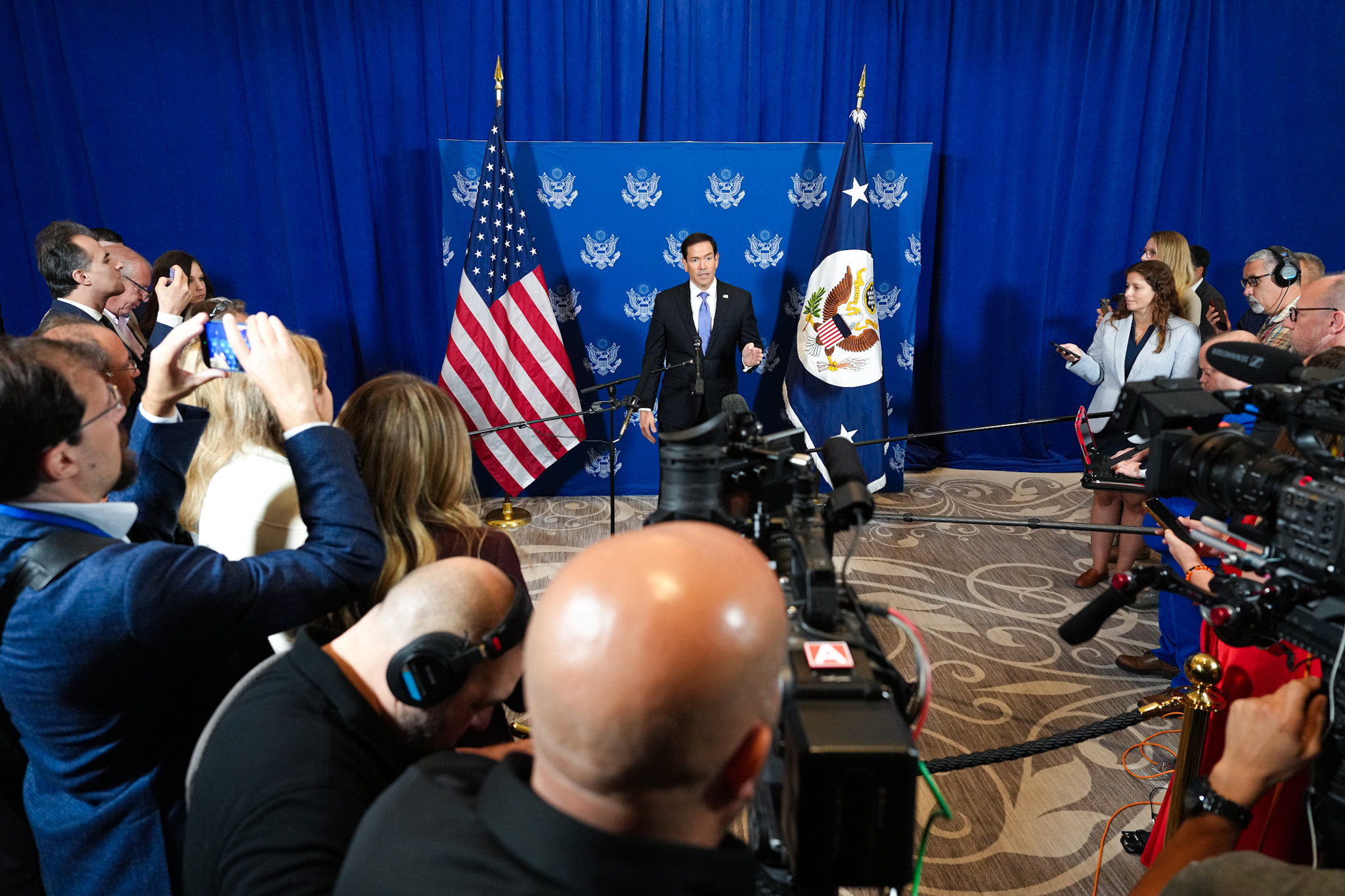 Secretary Rubio Meets with the Press