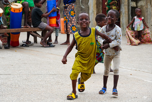 Children running in Benin