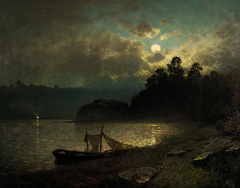 Sophus Jacobsen «A landscape in moonlight»