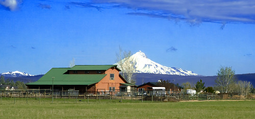 Mount Jefferson overlooking High Desert Ranch in Central Oregon