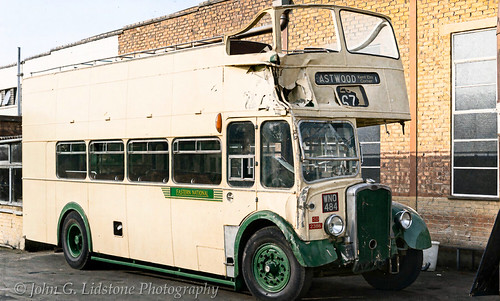 Eastern National Bristol KSW5G / ECW SD 2386, WNO 484 two days after scrubbing the kerb, running across a small garden and crashing into a house at Eastwood, Kent Elms. Sold to South Wales for spares, but repaired and put back in service as its 500. | by EastBeach68