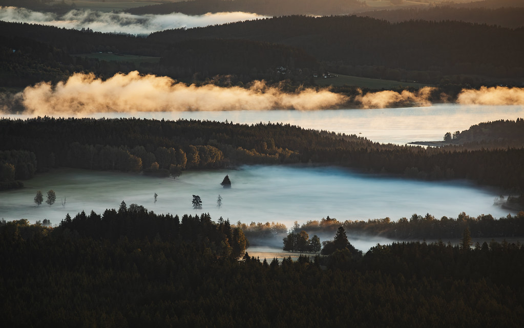 Sunrise over Lipno Reservoir