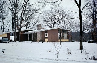 Found Photo - Mid Century Home in Snow
