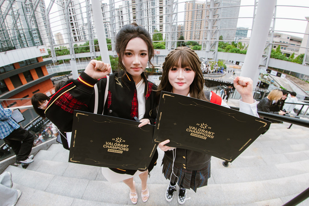 Fans show their support during VALORANT Champions Shanghai Group Stage Day 8 at Jing’an Sports Center on October 02, 2026 in Shanghai, China (Photo by Colin Young-Wolff/Riot Games)