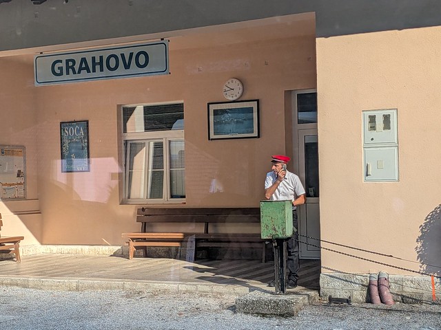 Station Master at GROHOVO STATION - Day Trip from Stara Fuzina to Most na Soci, Soča Valley, Slovenia