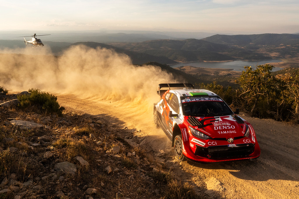 Elfyn Evans (GBR), Scott Martin (GBR) Of team TOYOTA GAZOO RACING WRT seen during the World Rally Championship in Alghero, Italy on 03.10.2026 // Jaanus Ree / Red Bull Content Pool // SI202610030603 // Usage for editorial use only //