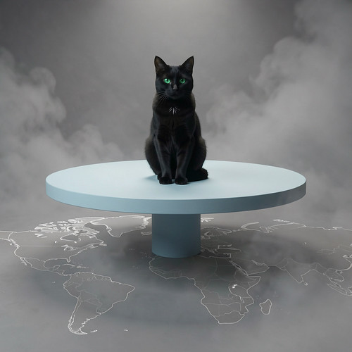 Flat earth, with cat