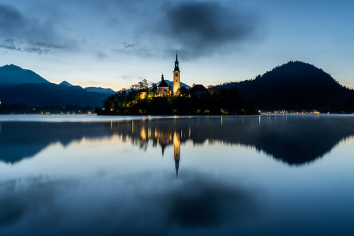 Blue hour at Lake Bled, Slovenia