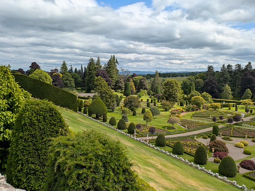 Drummond Castle Gardens from Terrace, Looking East