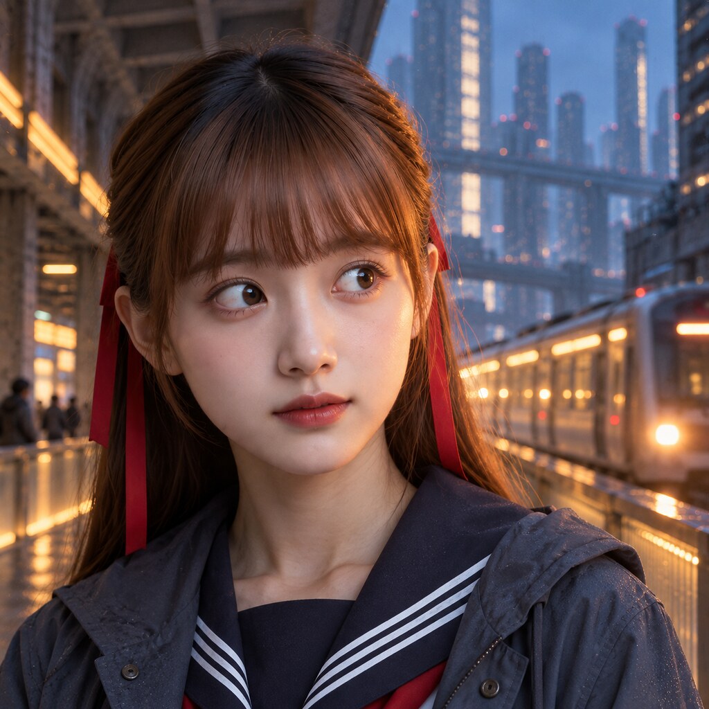 史旺姬《藍色停留的那一小時》，下一班不急：光正好經過。（AI 生成，非真人照片）