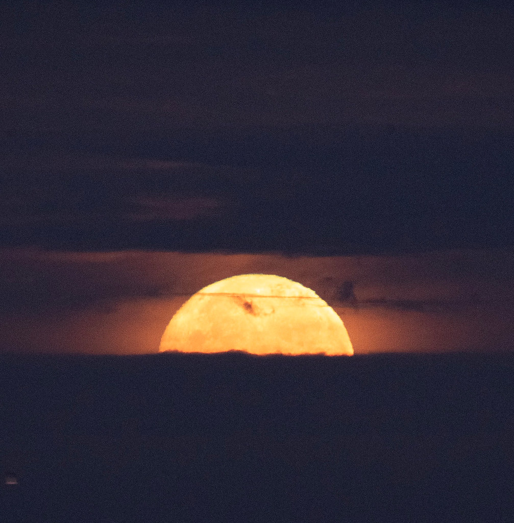 The moon rising