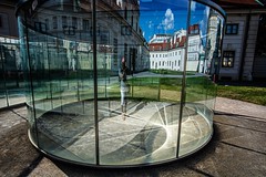 Reflected self-portrait with reflections in colours, Vienna, Austria