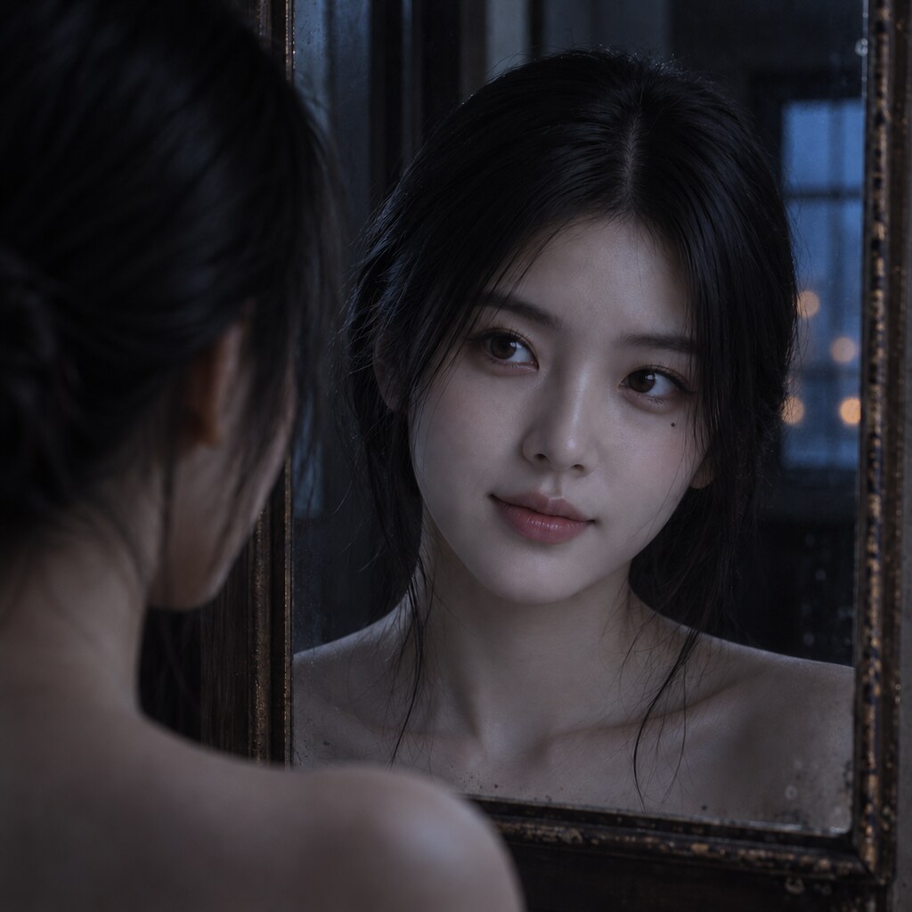 江映希《窗外還亮著》，門後仍然有人：看見自己笑了一下。（AI 生成，非真人照片）