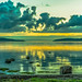 			<p><a href="https://www.flickr.com/people/144291588@N06/">Scotland by NJC.</a> posted a photo:</p>
	
<p><a href="https://www.flickr.com/photos/144291588@N06/55580314092/" title="A sunset looking west from Laggan Bay between two headlands, Isle of Ulva, left, and Isle of Mull on the right. Golden sunset and Cumulus clouds are reflected in a quicksilver sea, Isle of Mull, Inner Hebrides, Scotland."><img src="https://live.staticflickr.com/65535/55580314092_7e17111d92_m.jpg" width="240" height="160" alt="A sunset looking west from Laggan Bay between two headlands, Isle of Ulva, left, and Isle of Mull on the right. Golden sunset and Cumulus clouds are reflected in a quicksilver sea, Isle of Mull, Inner Hebrides, Scotland." /></a></p>

<p>Poem.<br />
<br />
<br />
Two headlands separated by the Atlantic horizon.<br />
Last land for three thousand miles.<br />
This harbour scene is accentuated by the evening sun breaking through and under the rising, grey, ragged cumulus clouds.<br />
<br />
Pink sea thrift on the shore, edges a stony, rocky beach.<br />
Broken grey reflections of rising clouds bear testimony to the heat of the day and merge into a golden beam of evening sunset.<br />
<br />
The sharp, acute, indigo headlands complete the scene.<br />
This warm, balmy summer’s evening encapsulates the wonders of the Isle of Mull – <br />
a beautiful, unspoilt, nature-lover’s paradise.</p>
