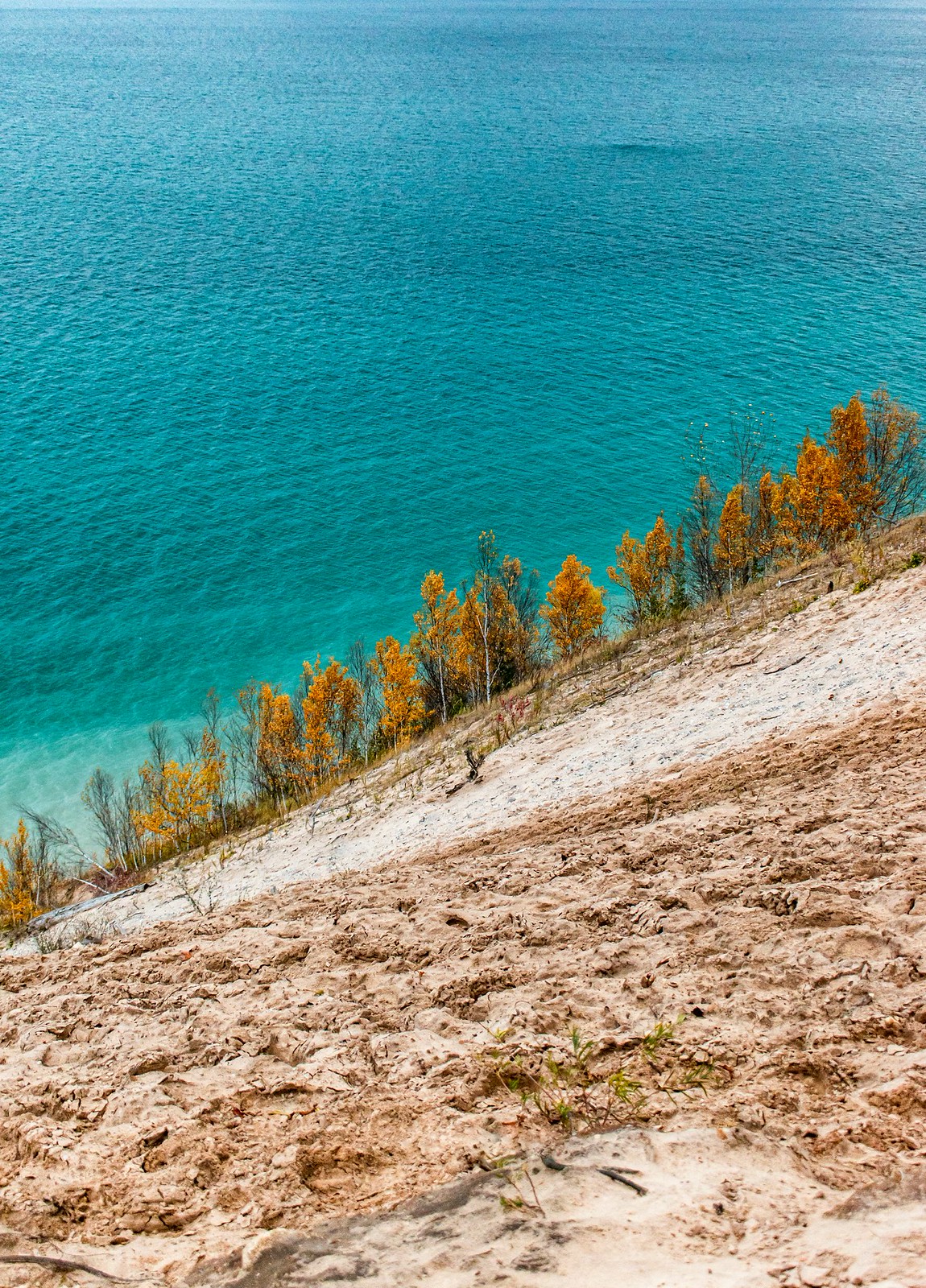 Sleeping Bear dunes in fall