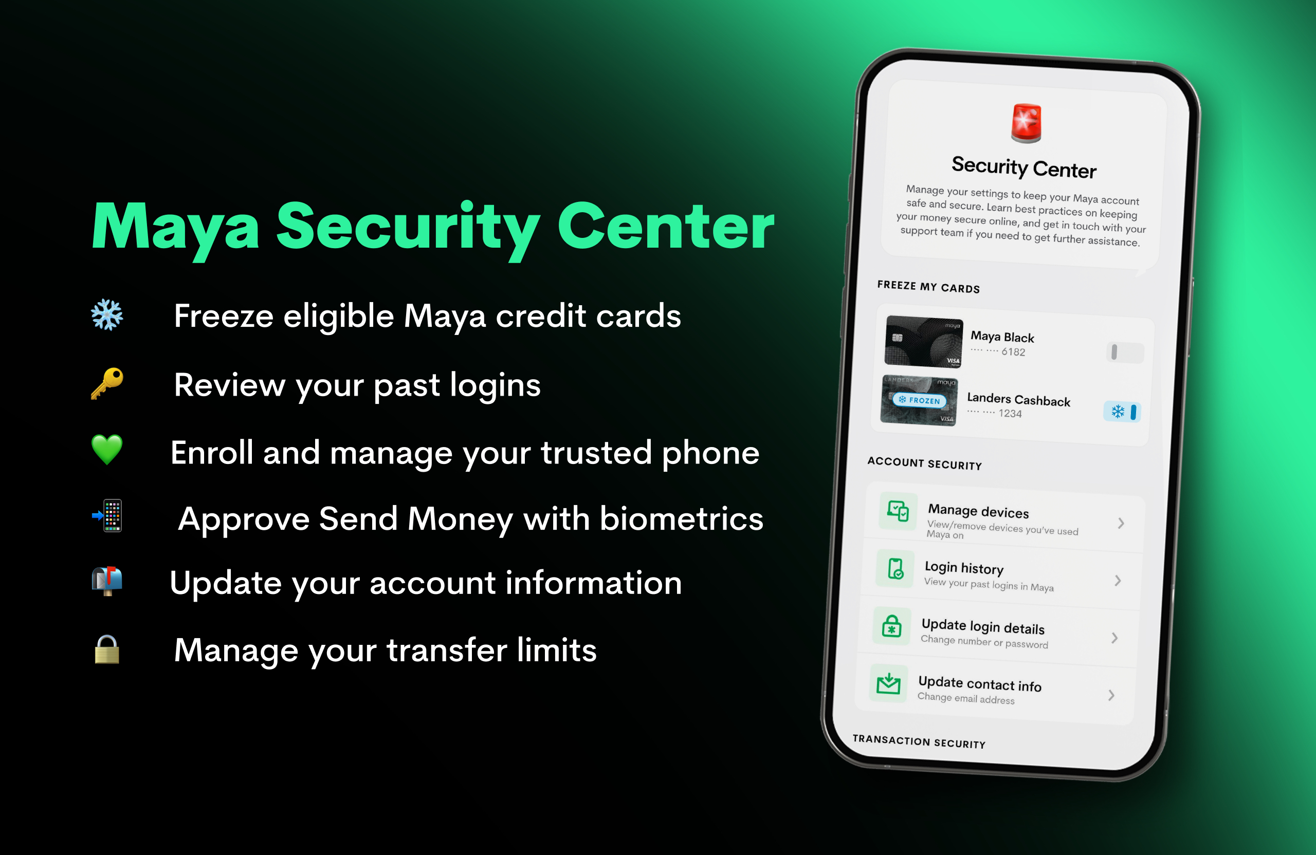 Maya strengthens account protection with in-app Security Center