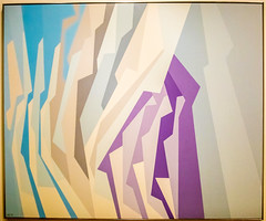 Karl Stanley Benjamin, Interlcoking Forms (blue, lavender, white)