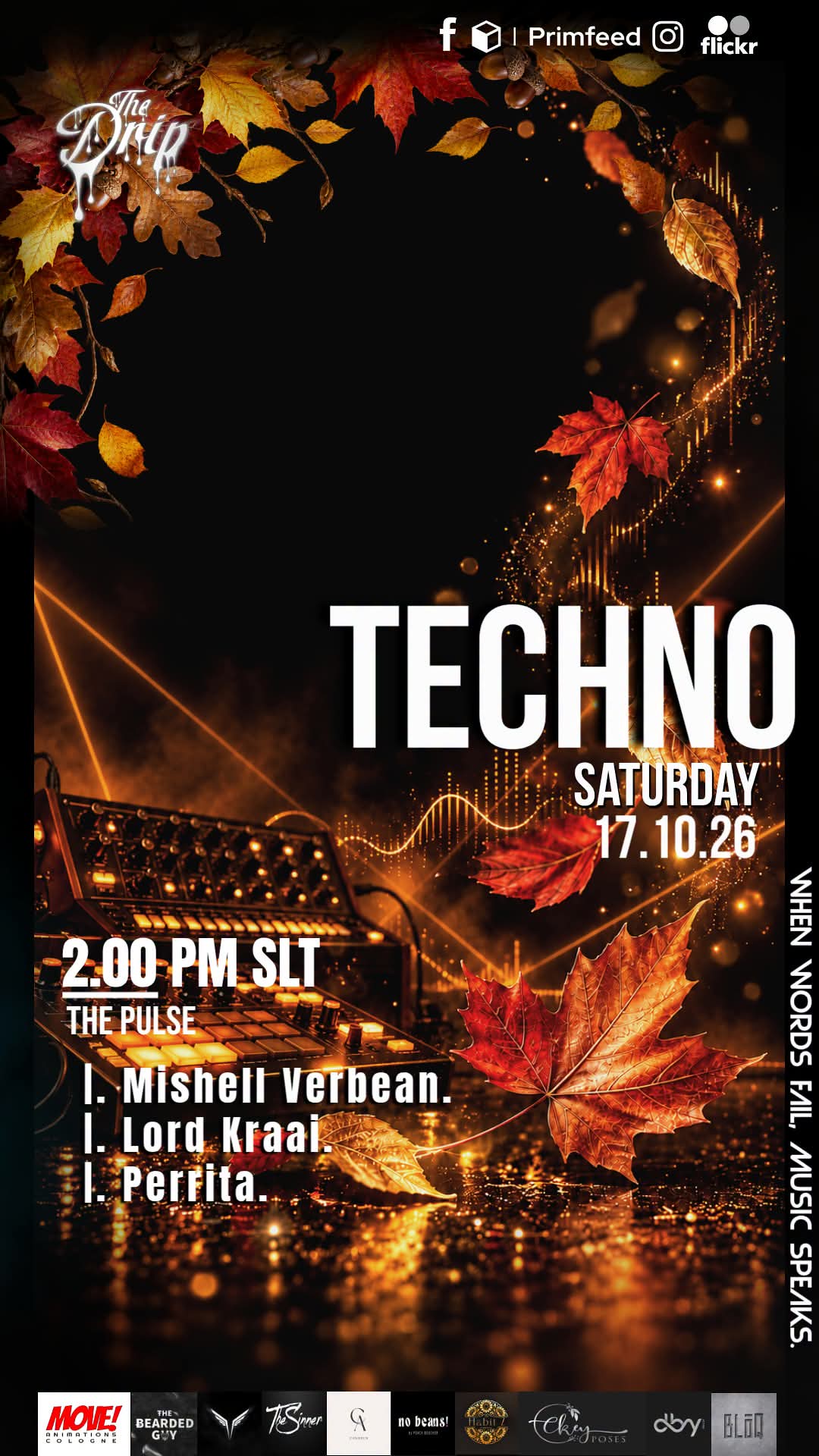 Techno Magic @The Drip ᴛʜᴇ ᴅʀɪᴘ ᴘʀᴇsᴇɴᴛs: 🍁🍂🎃ᵀᴱᑦᴴᴺᴼ🎃🍂🍁 – –