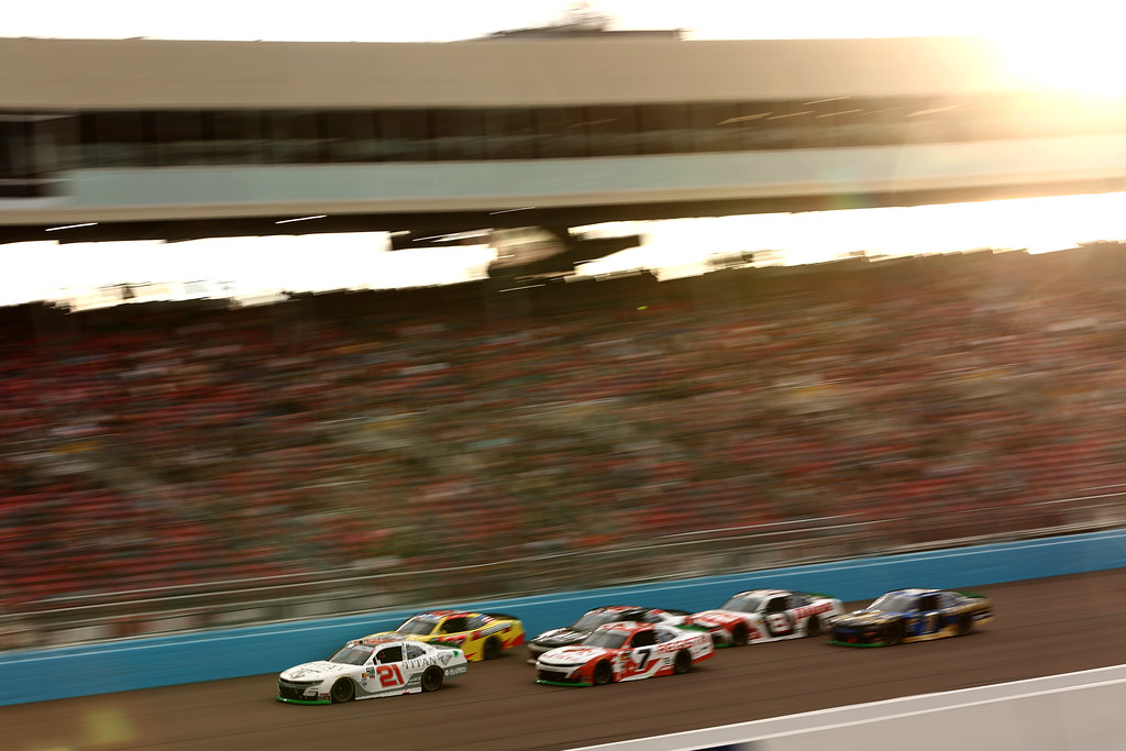 AVONDALE, ARIZONA - OCTOBER 17: Austin Hill, driver of the #21 Titan Chevrolet, drives during the NASCAR O'Reilly Auto Parts Series Timberland PRO 200 at Phoenix Raceway on October 17, 2026 in Avondale, Arizona. (Photo by Meg Oliphant/Getty Images)