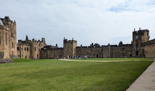 Alnwick Castle, Grass Courtyard and Clock