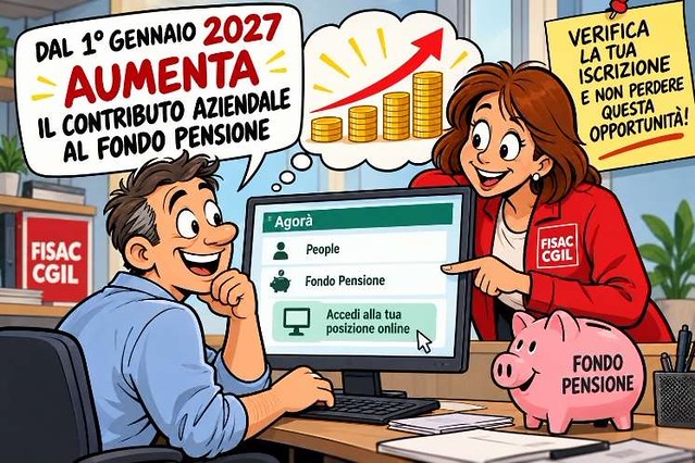 Illustrazione dell’aumento del contributo aziendale al fondo pensione dal 2027