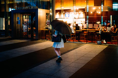 Umbrella outside a café in Tokyo