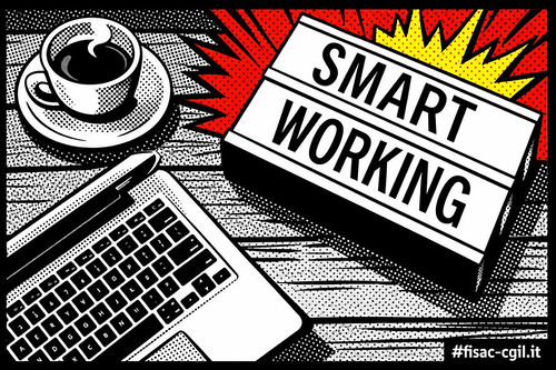 Illustrazione pop art dedicata allo smart working