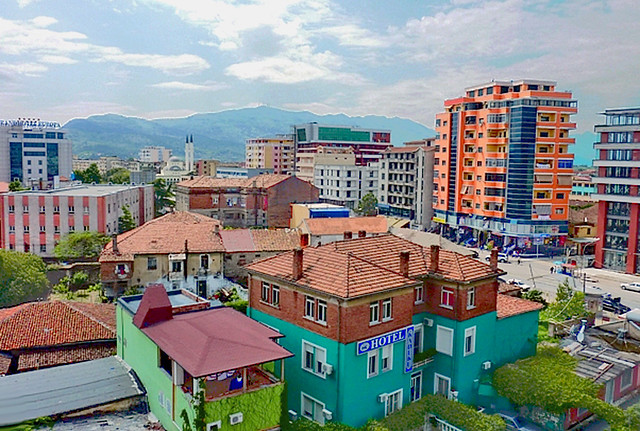 Albania. Shkodra city view from Rozafa hotel