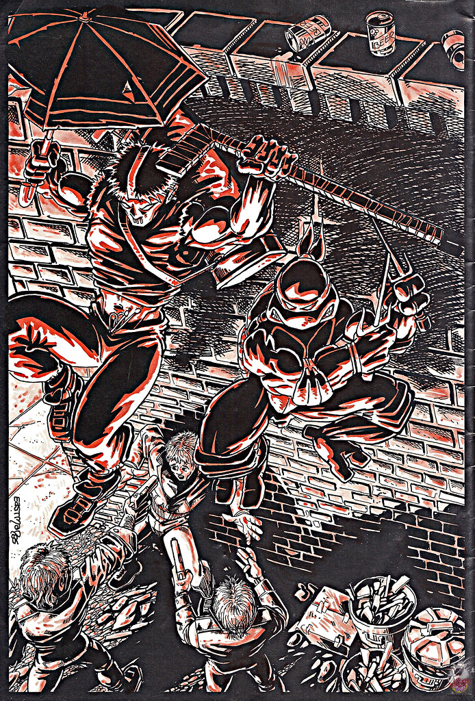 RAPHAEL, TEENAGE MUTANT NINJA TURTLE #1 { ORIGINAL MICRO SERIES }  // Back cover art by Eastman (( 1985 )) by tOkKa