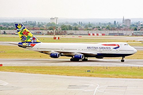 G-BDXG Boeing 747-236B British Airways (Sweden World Tail) LHR 04AUG99 | by Ken Fielding - Air Transport Archive