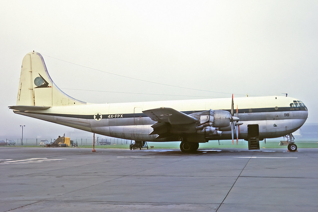 359. 4X-FPX(098) Boeing 377M Stratocruiser Israeli Air Force LGW 05MAY69