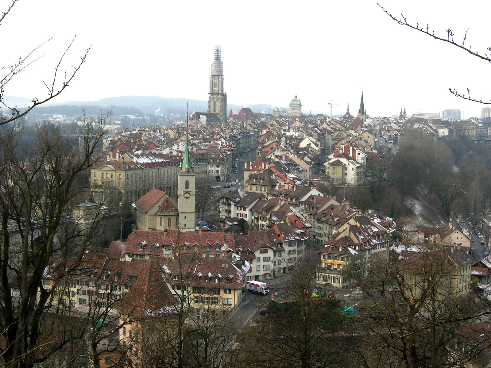 A view of Bern, Switzerland, from higher ground.