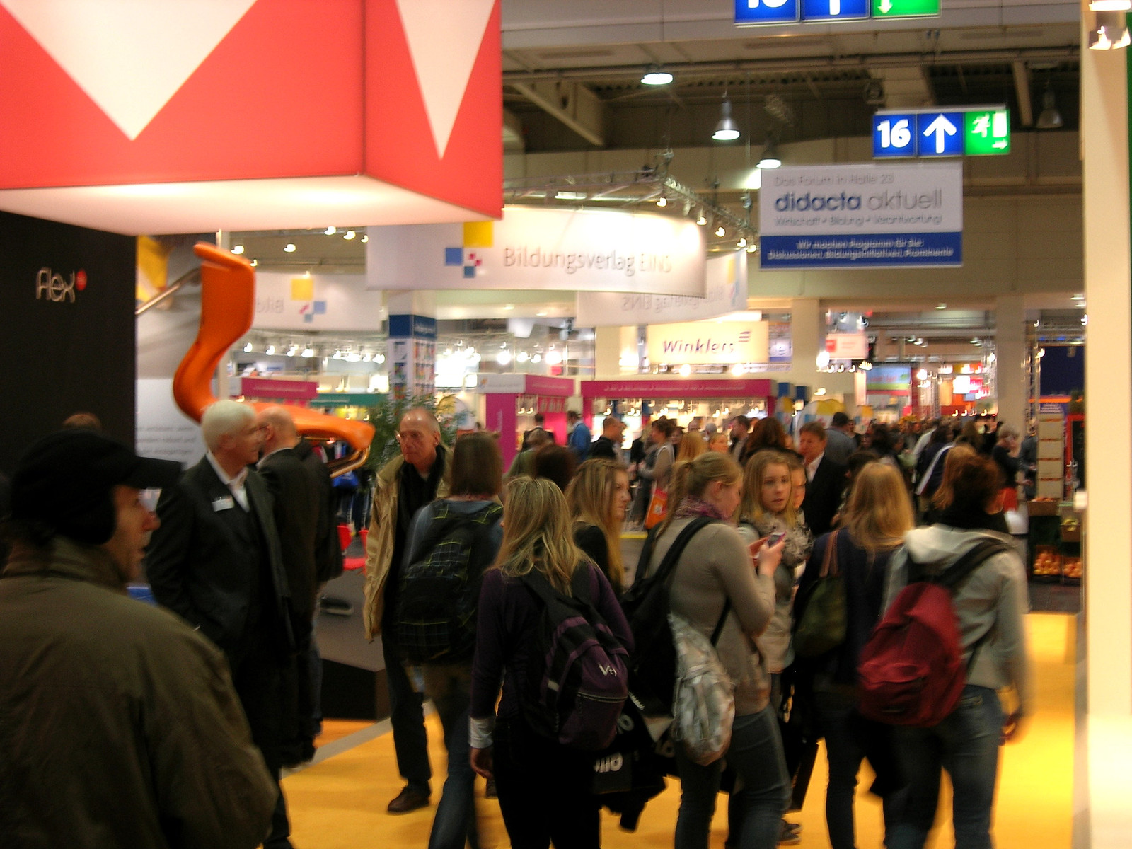 Crowds of people among the stalls at Didacta.