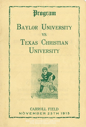 Carroll Field, Baylor v. TCU, Program Cover, 11-25-1915