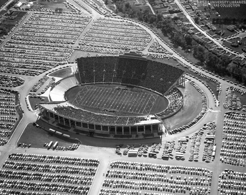Aerial of Baylor (Floyd Casey) Stadium-Bears vs. Texas A&M, 1950 (4), Waco, Texas