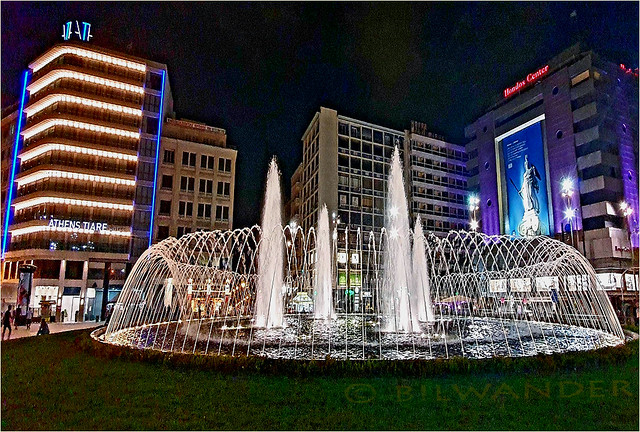 Greece.  Athens, Omonia square fountain view in late night  (22pics slideshow inside)