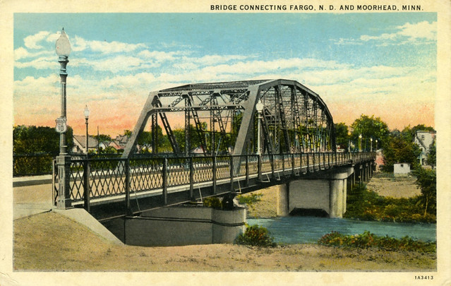 Vintage Postcard - 1st Avenue North Bridge - Fargo, North Dakota