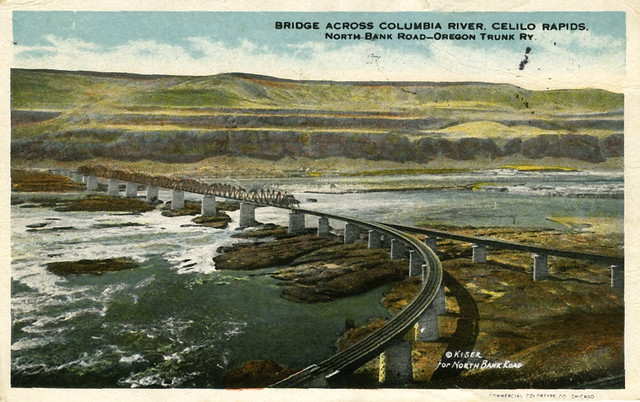 Vintage Postcard - Oregon Trunk Rail Bridge - Columbia River