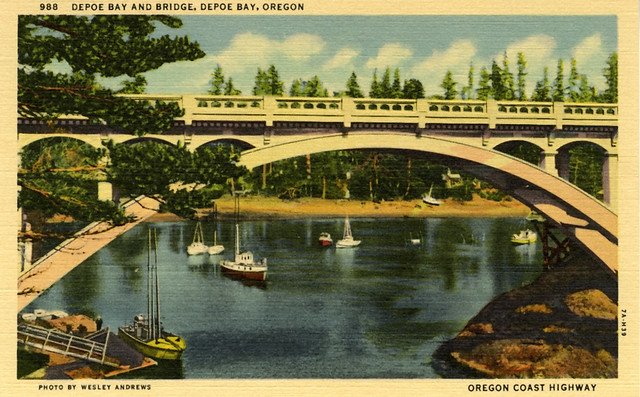 Vintage Postcard - Depoe Bay Bridge - Oregon