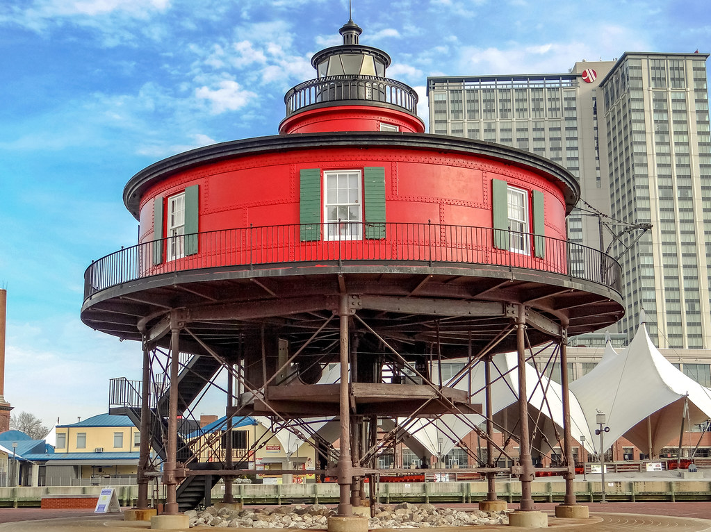 Seven Foot Knoll Lighthouse on Pier 5 in Baltimore's Inner Harbor