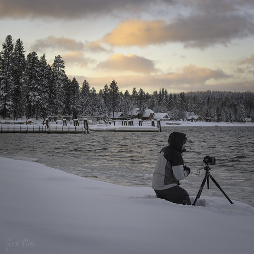 sunset lake snow dock idaho photographing mccall payettelake mccallidaho boisephotographer