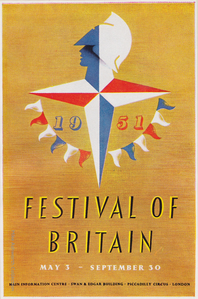 Vintage advertising poster reproduction. Festival of Britain 1951 
