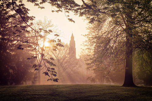 Francis Park and St. Gabriel's by scottrackers, Foggy spring morning in St. Louis' Francis Park.

© Scott Rackers, All Rights Reserved trees tree ch