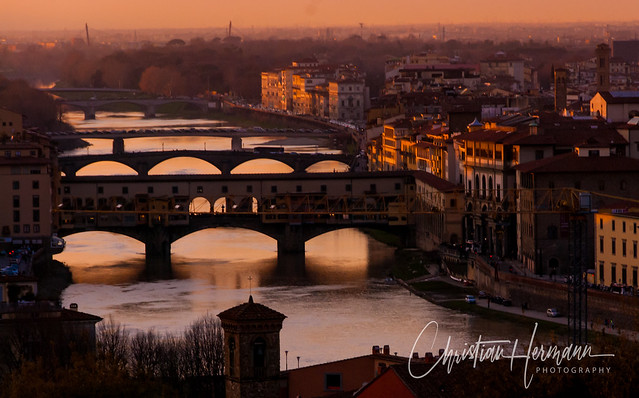 Ponte Vecchio sul fiume Arno, Firenze, Italia